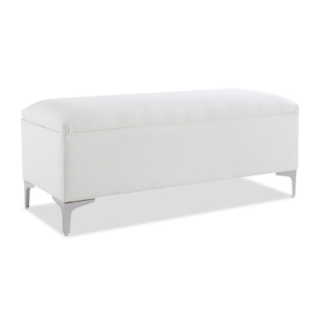Madelyn - Modern Storage Bench - Bright White Dye by Jennifer Taylor Home | Bel Furniture