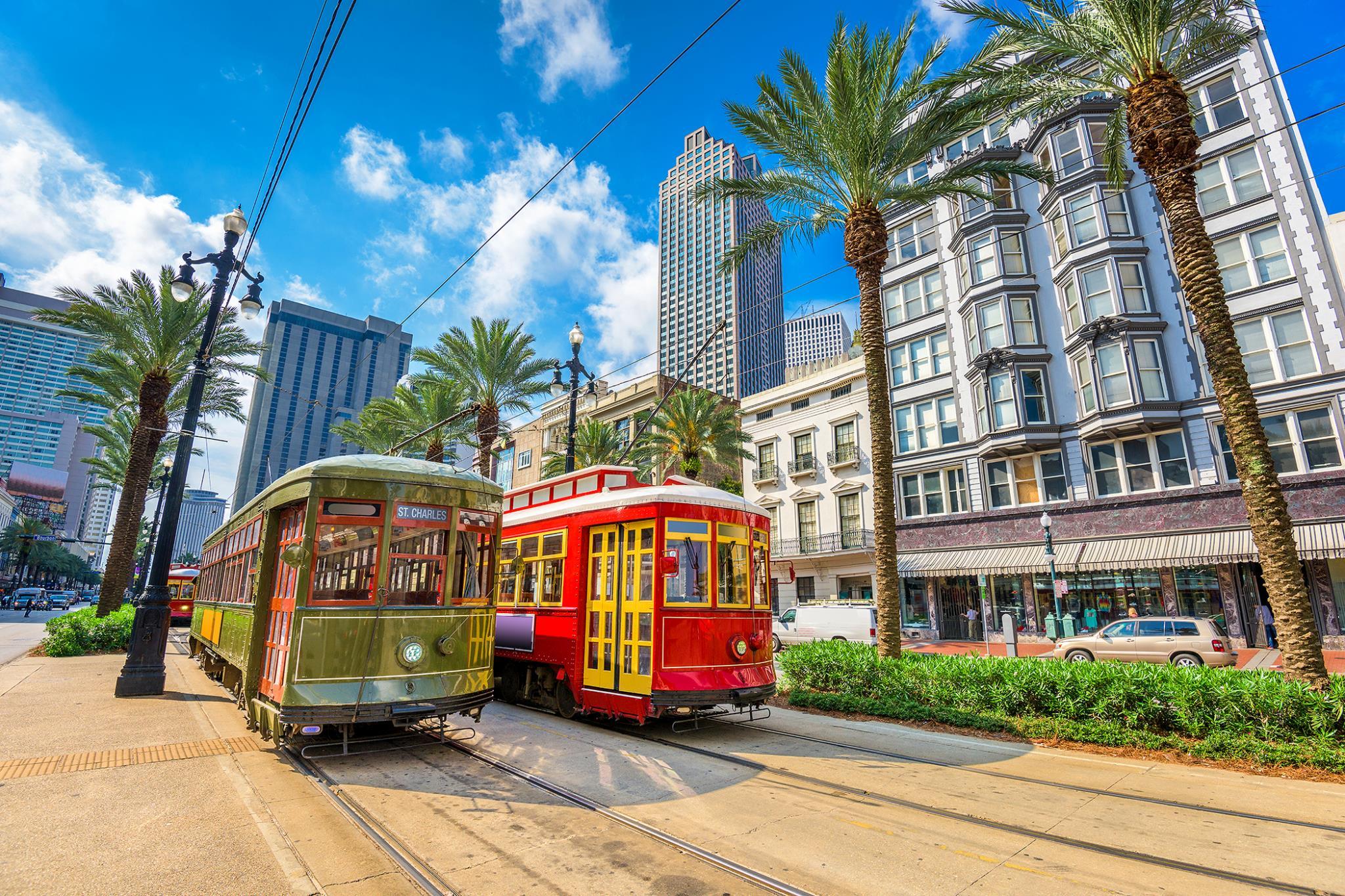 Tempered Glass With Foil - New Orleans Trolly - Light Blue