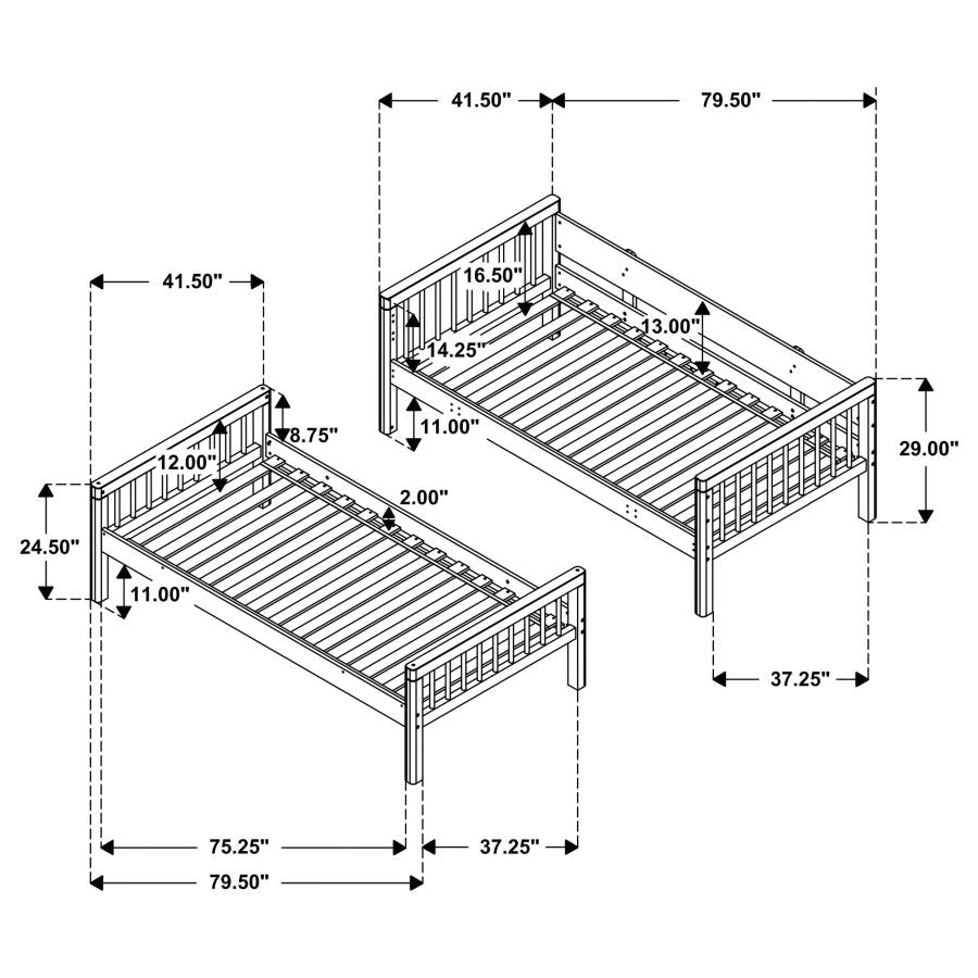 Dakota - Wood Twin Over Twin Bunk Bed - Natural
