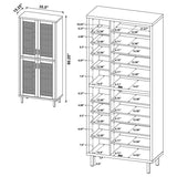 Teller - 4-Door Tall Shoe Storage Cabinet - Natural Oak by Coaster Fine Furniture | Bel Furniture