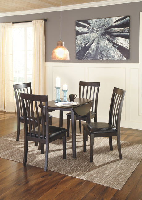 Hammis - Dark Brown - Round DRM Drop Leaf Table by Signature Design by Ashley® | Bel Furniture
