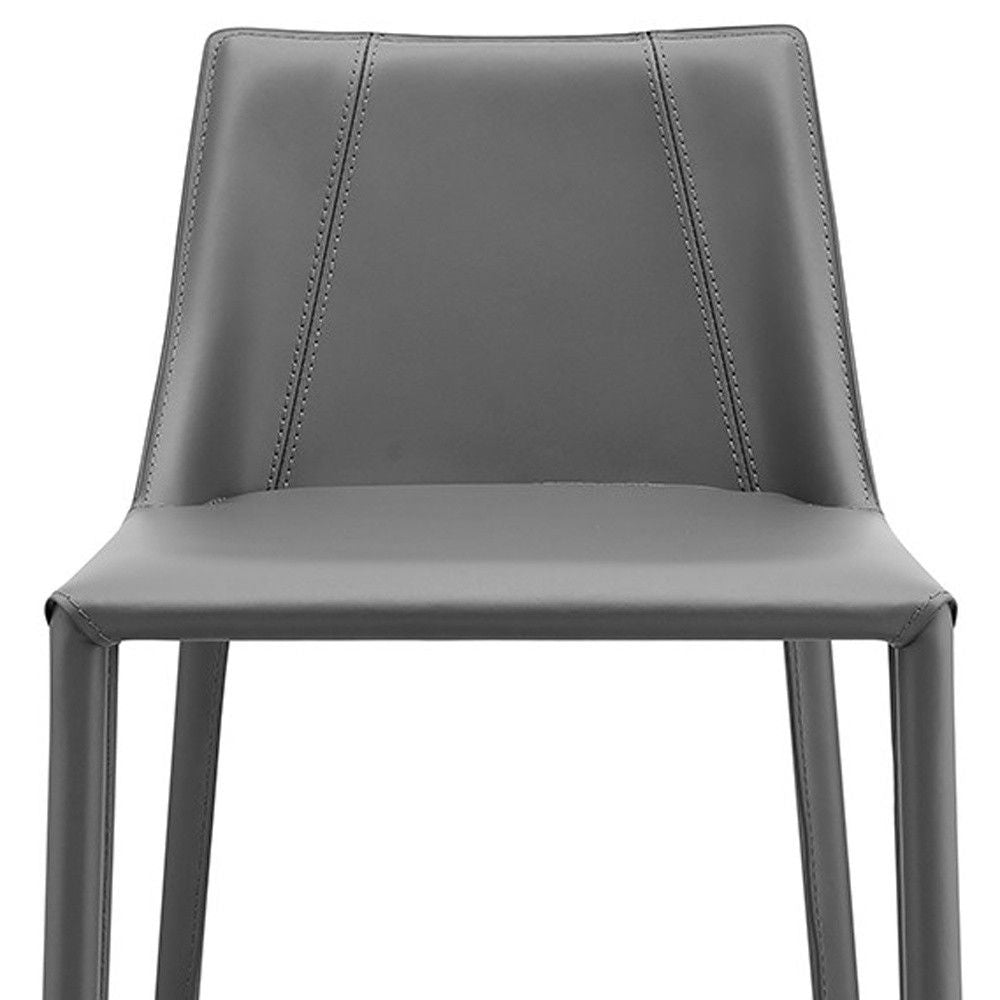 Steel Low Back Counter Height Bar Chair - Gray