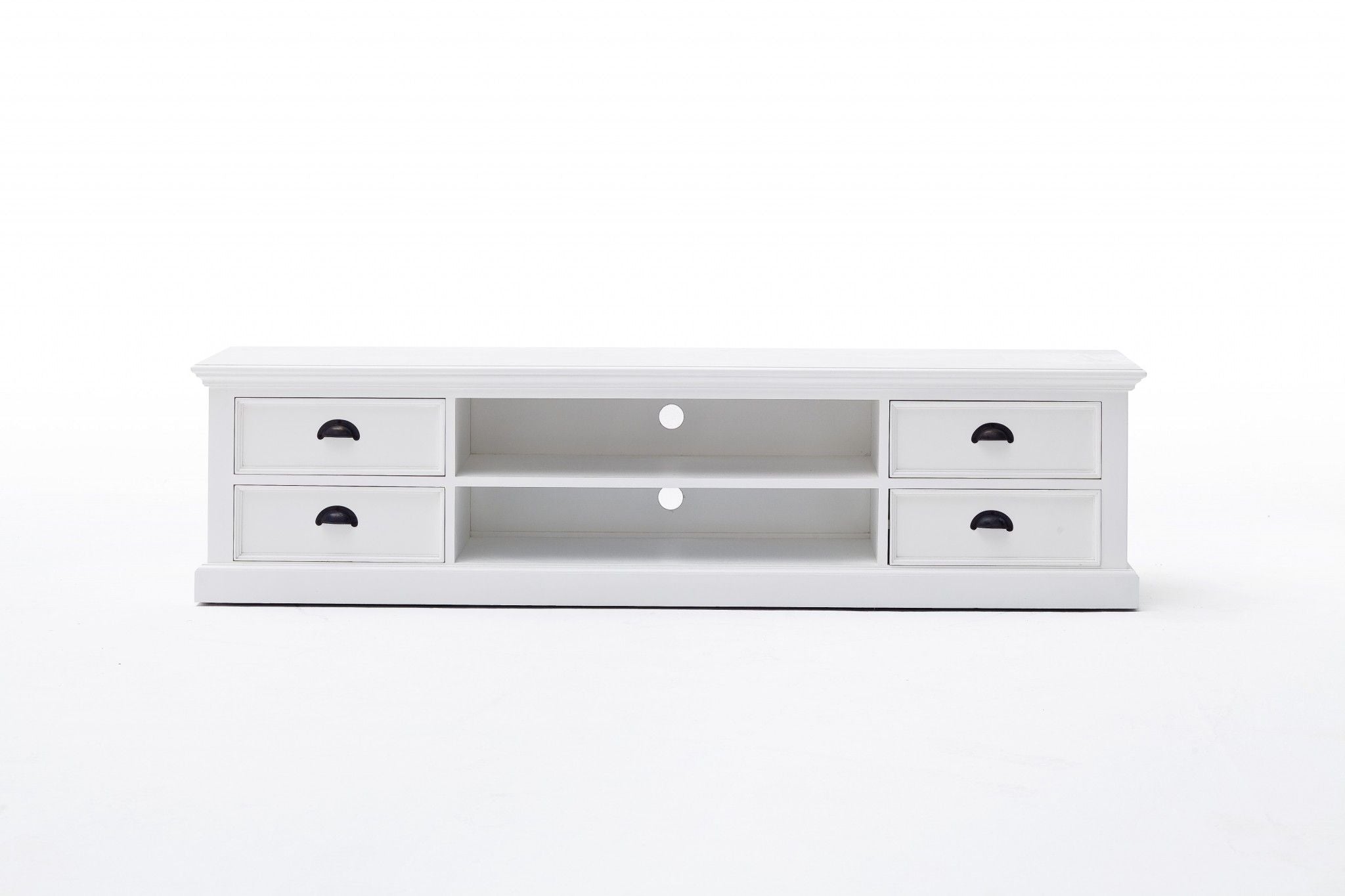 Classic Entertainment Unit With Four Drawers - White