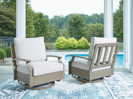 Rainier Ranch - Swivel Glider Chair With Cushion - Brown / Beige - view 2