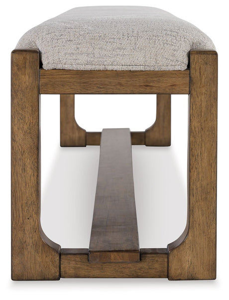 Cabalynn - Oatmeal / Light Brown - Large Uph Dining Room Bench by Signature Design by Ashley® | Bel Furniture