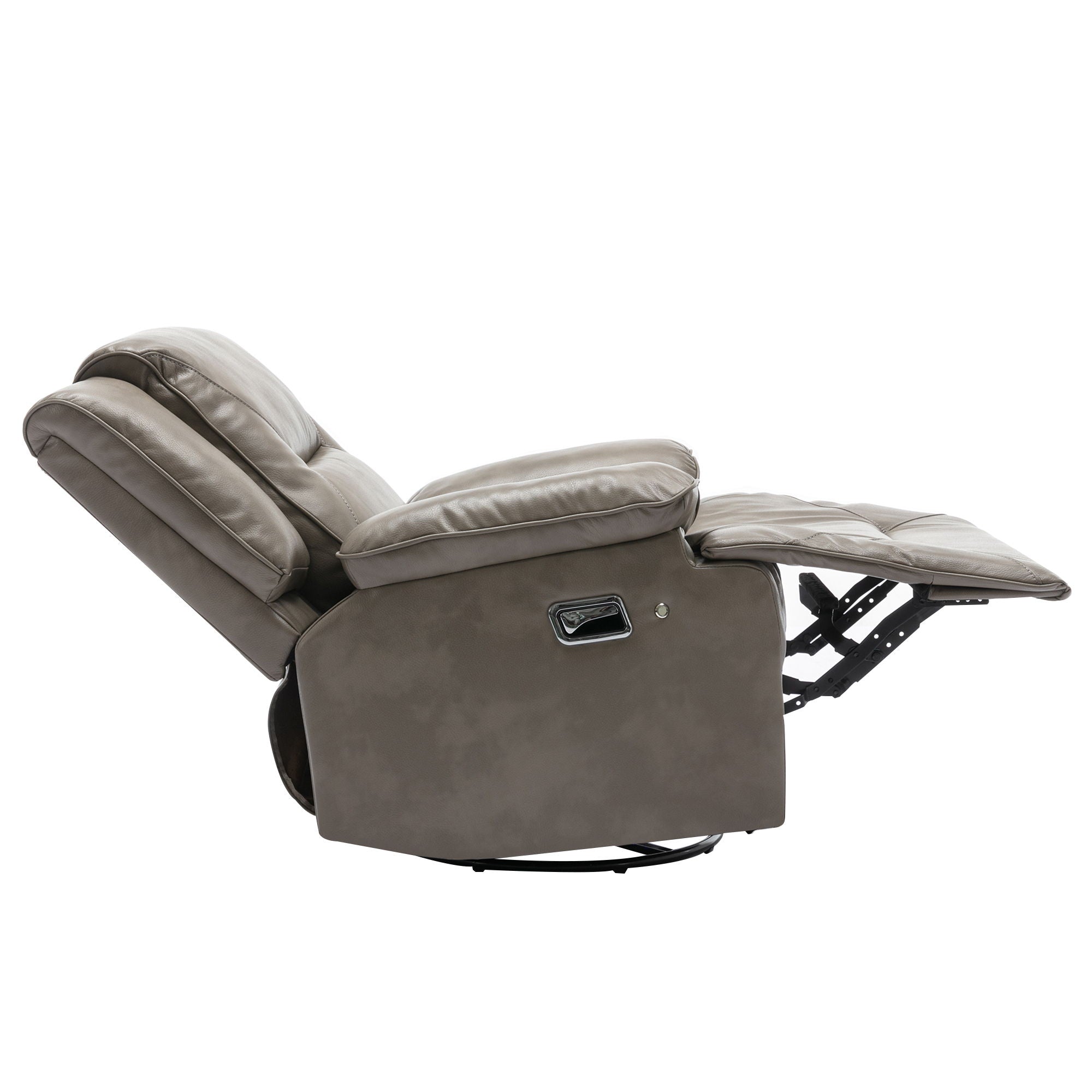 360° Swivel And Rocking Home Theater Recliner Manual Recliner Chair With A Led Light Strip For Living Room