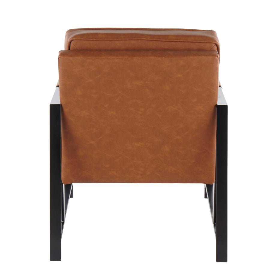 Franklin - Contemporary Arm Chair - Black / Camel