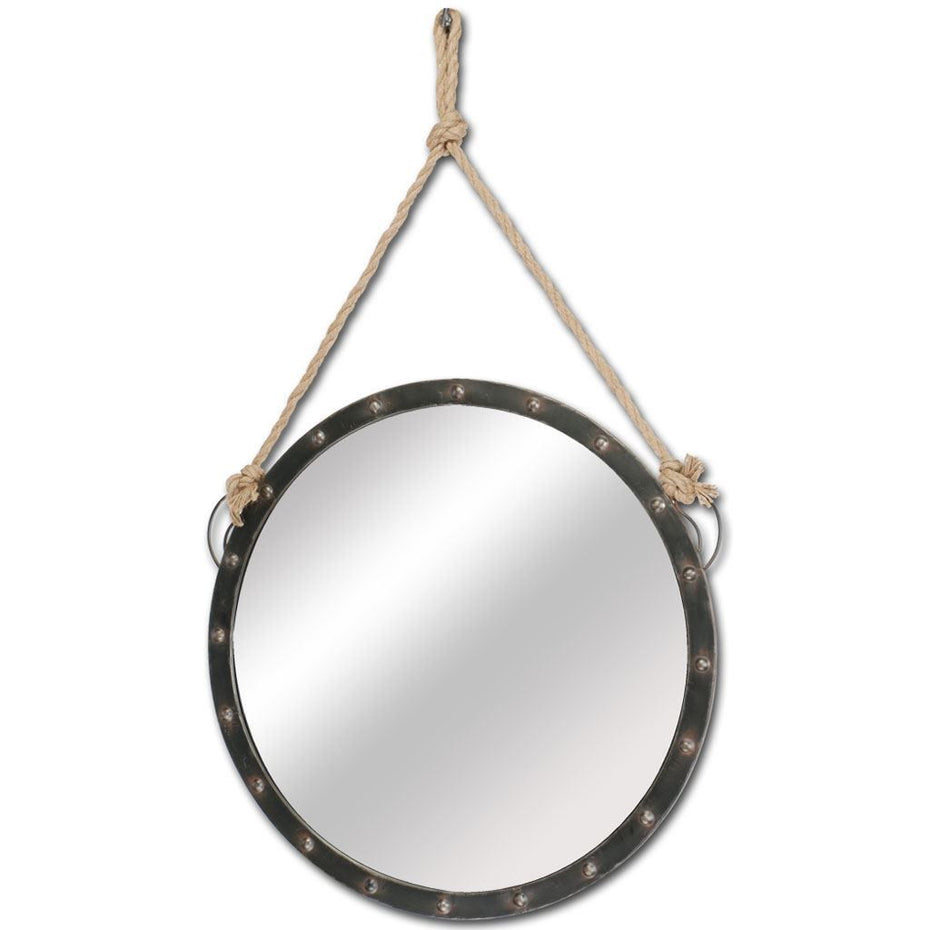 27" Round Metal Frame Wall Mirror - Silver