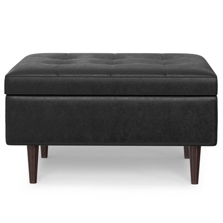 Shay - Large Square Coffee Table Storage Ottoman Mid-Century Style - view 3