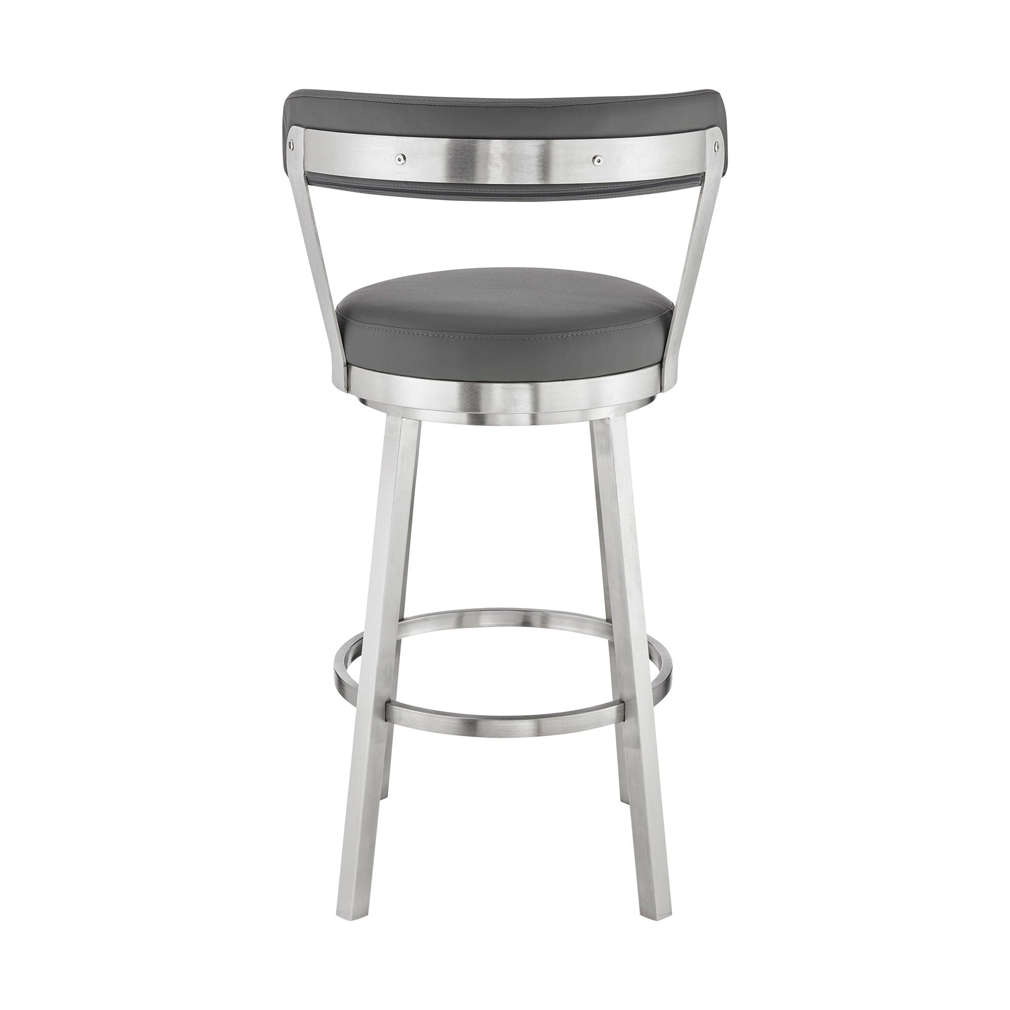 40" Swivel Backless Bar Height Bar Chair - Gray / Silver