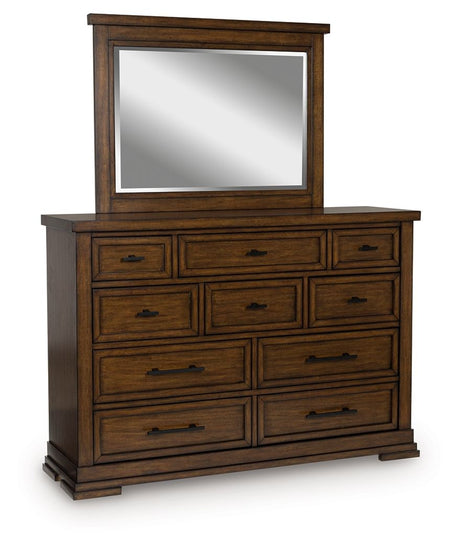 Taffenbrook - Medium Brown - Dresser And Mirror by Signature Design by Ashley® | Bel Furniture