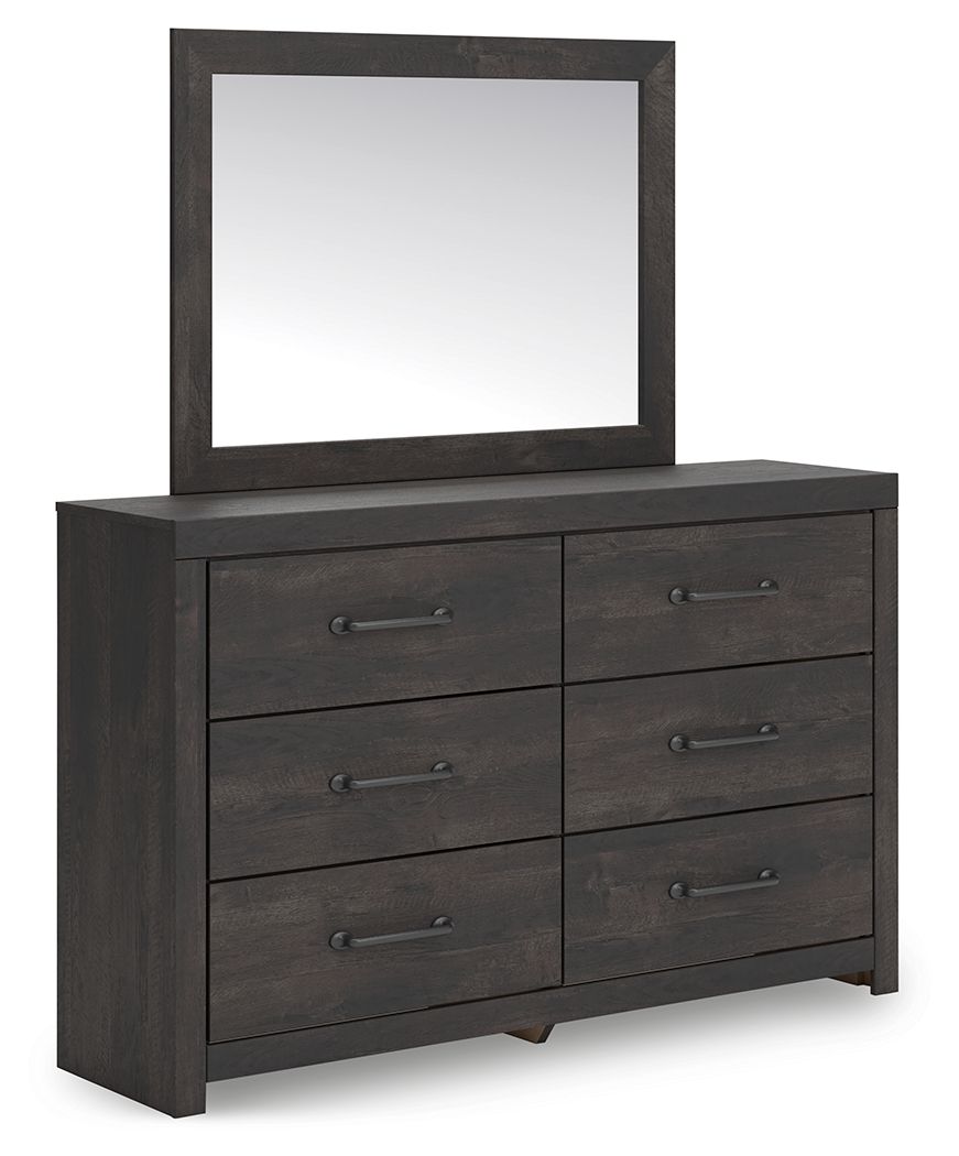 Hollivern - Dark Gray - Dresser And Mirror by Signature Design by Ashley® | Bel Furniture