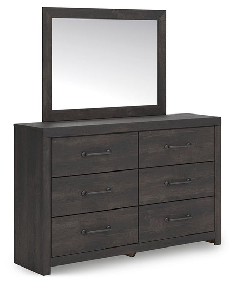 Hollivern - Dark Gray - Dresser And Mirror by Signature Design by Ashley® | Bel Furniture