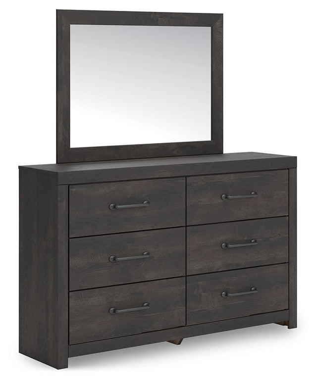Hollivern - Dark Gray - Dresser And Mirror by Signature Design by Ashley® | Bel Furniture