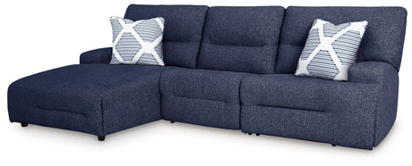 Acklen Place - Reclining Sectional Blue 3 Pc. Power Reclining Sectional With LAF Power Reclining Back Chaise by Signature Design by Ashley® | Bel Furniture