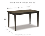 Kimonte - Rectangular Dining Room Table - Dark Brown