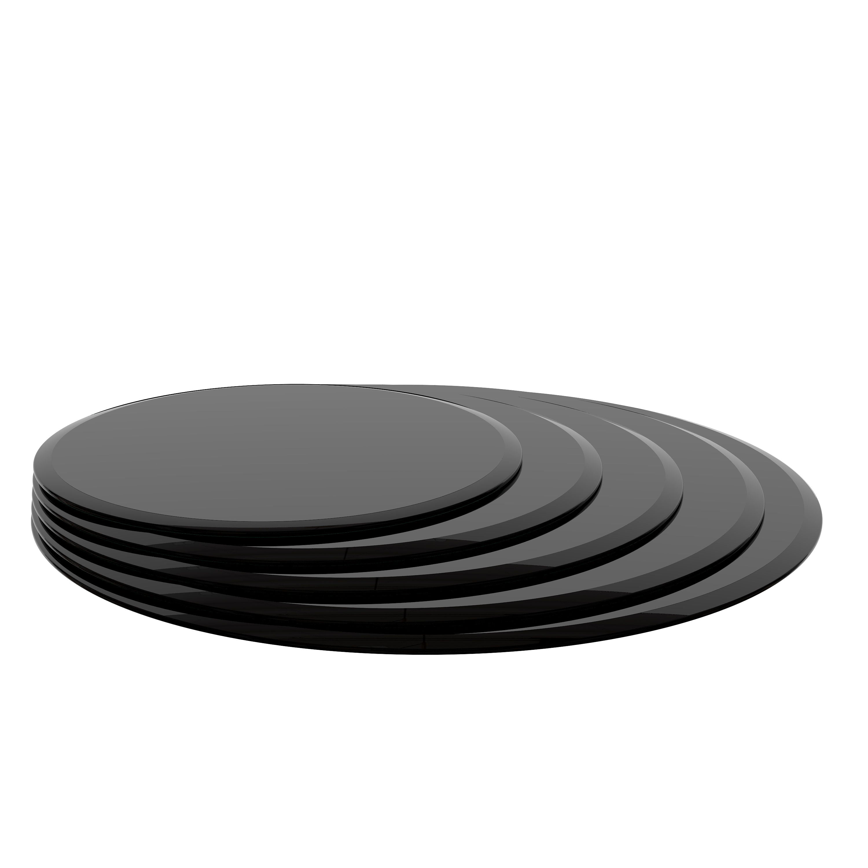 Round Tempered Glass Table Top Glass Thick Beveled Polished Edge