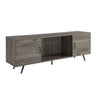 Mid-Century Modern 2 Door TV Stand With Glass Shelf Dark Gray 24"W x 70"D x 15.75"H by Walker Edison | Bel Furniture