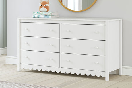 Hallityn - Six Drawer Dresser - White - view 4