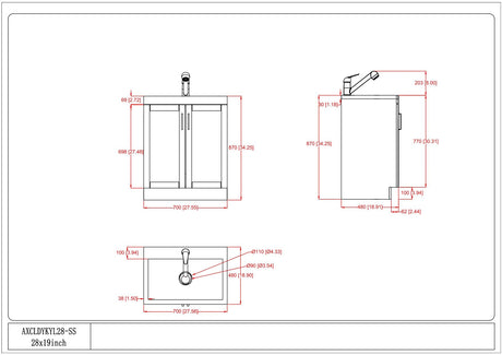 Kyle - Laundry Cabinet & Faucet And Stainless Steel Sink - view 8