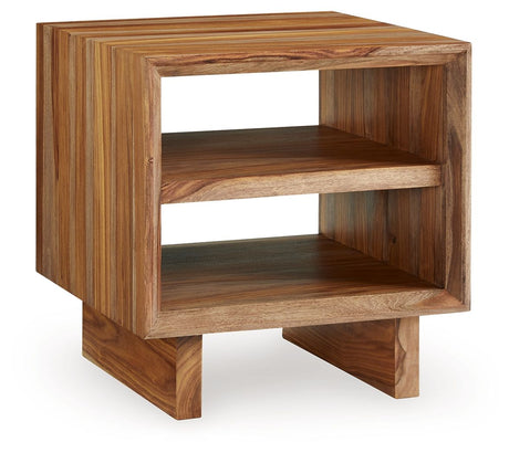 Dressonni - Brown - Square End Table by Signature Design by Ashley® | Bel Furniture