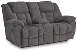 Foreside - Charcoal - Dbl Reclining Loveseat with Console by Signature Design by Ashley® | Bel Furniture