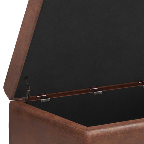 Shay - Large Square Coffee Table Storage Ottoman Mid-Century Style - view 28