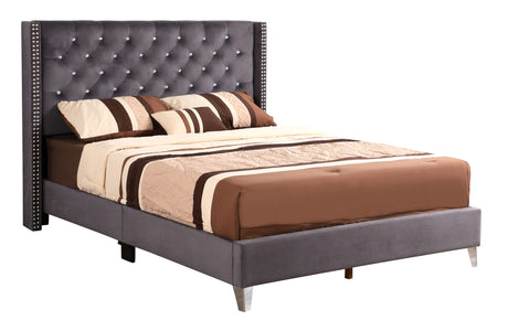 Upholstered Nailhead Trim Chic Bed - view 18