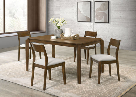 Almonte - Rectangular Dining Set Dark Brown 5 Pc. Table, 4 Chairs by Coaster Fine Furniture | Bel Furniture