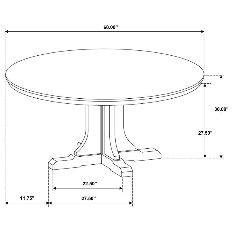 Hartville - 60" Round Dining Table - Natural Light Brown