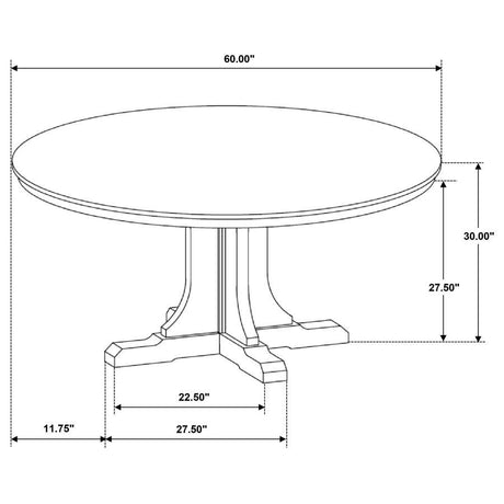 Hartville - 60" Round Dining Table - Natural Light Brown