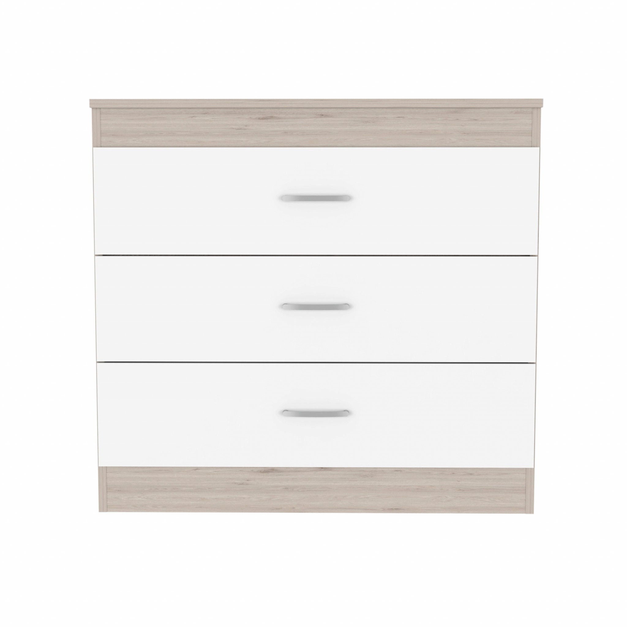 Three Drawer Dresser - Light Gray / White