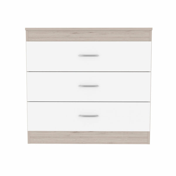 Three Drawer Dresser - Light Gray / White