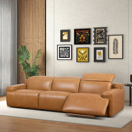Urbana - Triple Power Recliner Sofa - Tan - view 6