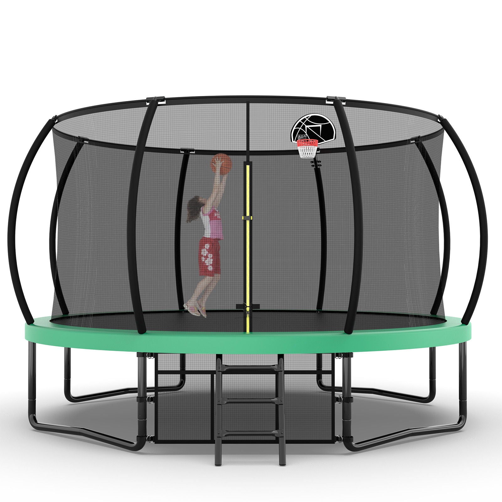 Trampoline With Enclosure, Recreational Trampolines With Ladder And Antirust Coating, Astm Approval Outdoor Trampoline For Kids