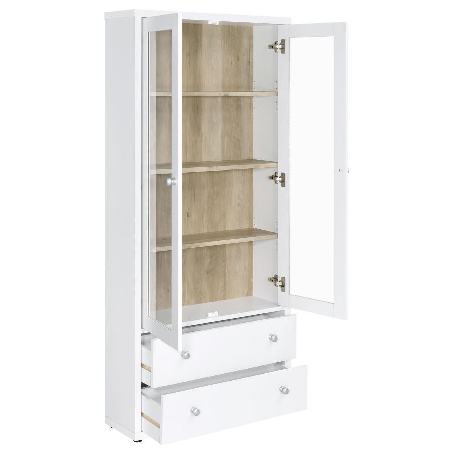 Hawthorne - 4-Shelf Glass Door Tall Cabinet With Drawers by Coaster Fine Furniture | Bel Furniture