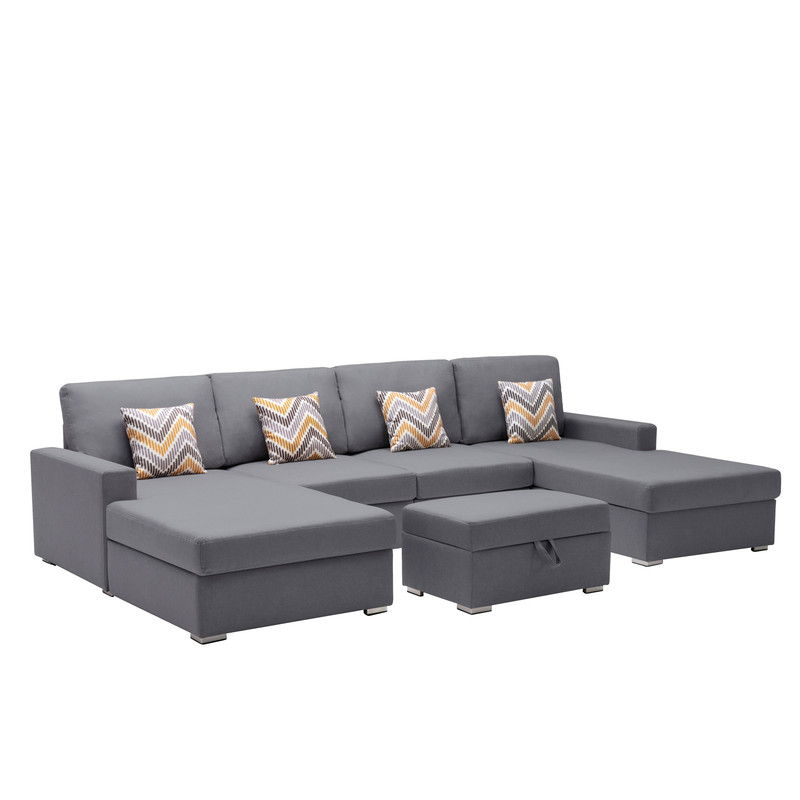 Nolan - Fabric 5 Piece Sectional Sofa With Interchangeable Legs