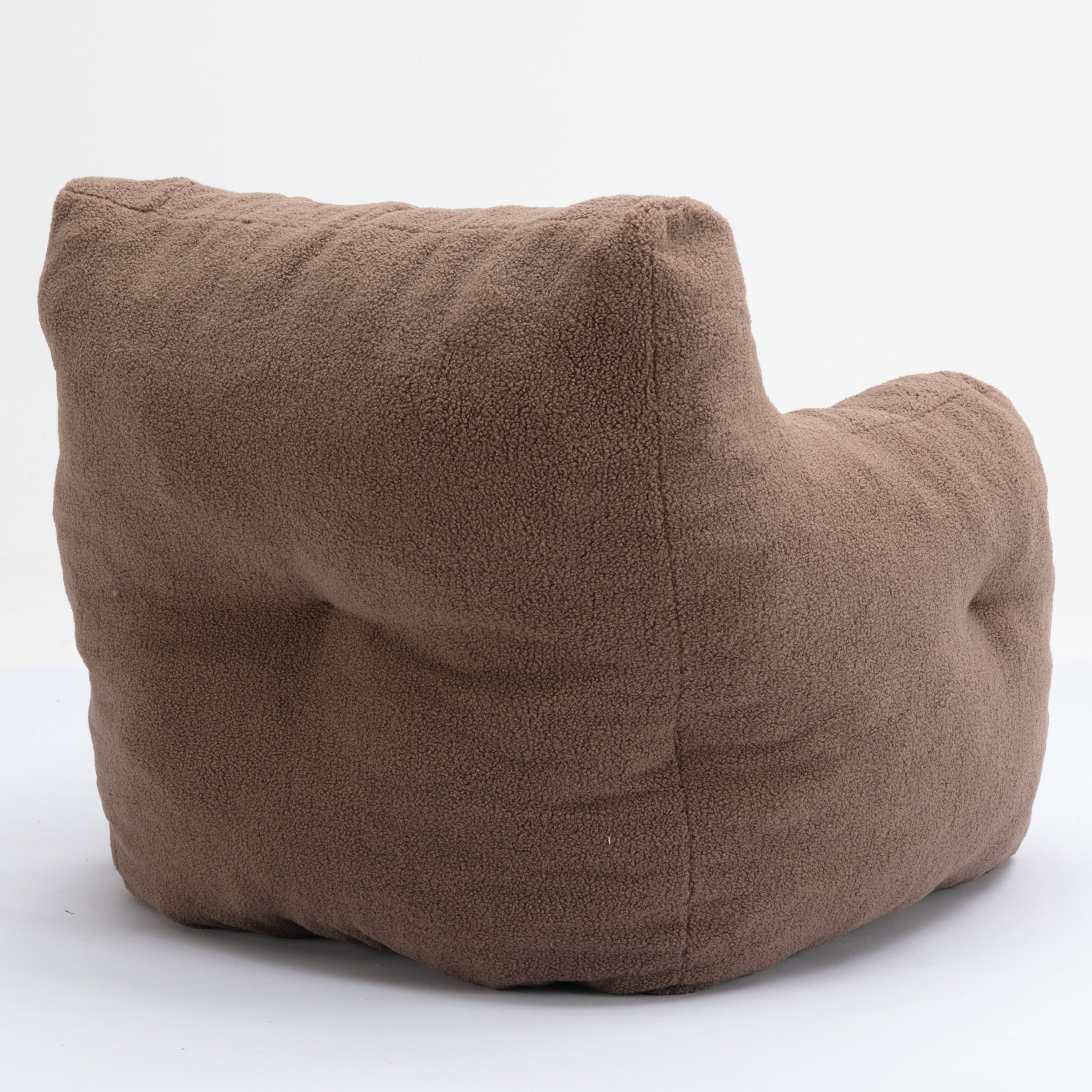 Soft Teddy Fabric Tufted Foam Bean Bag Chair With Teddy Fabric