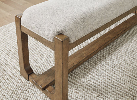 Cabalynn - Oatmeal / Light Brown - Large Uph Dining Room Bench by Signature Design by Ashley® | Bel Furniture