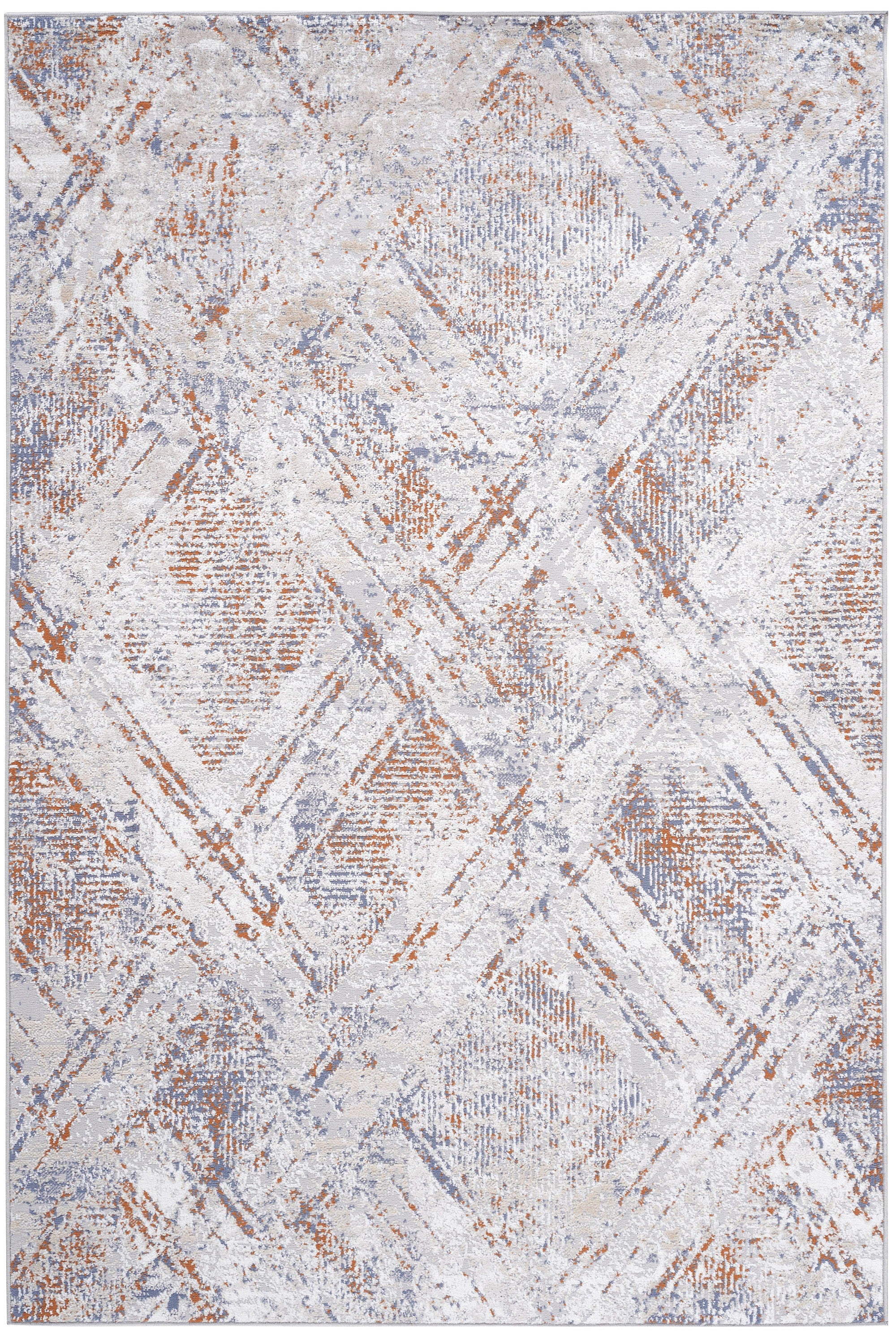 6' x 9' Geometric Non-Shedding Stylish And Stain Resistant Area Rug - Beige