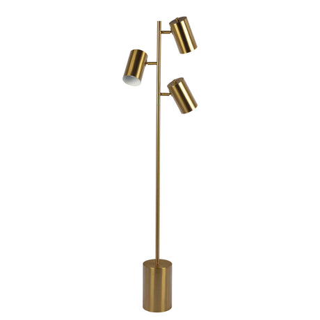 Harmony - Floor Lamp With Rotary Switch Triple Spots Block Base - Gold by Ashcroft Furniture | Bel Furniture