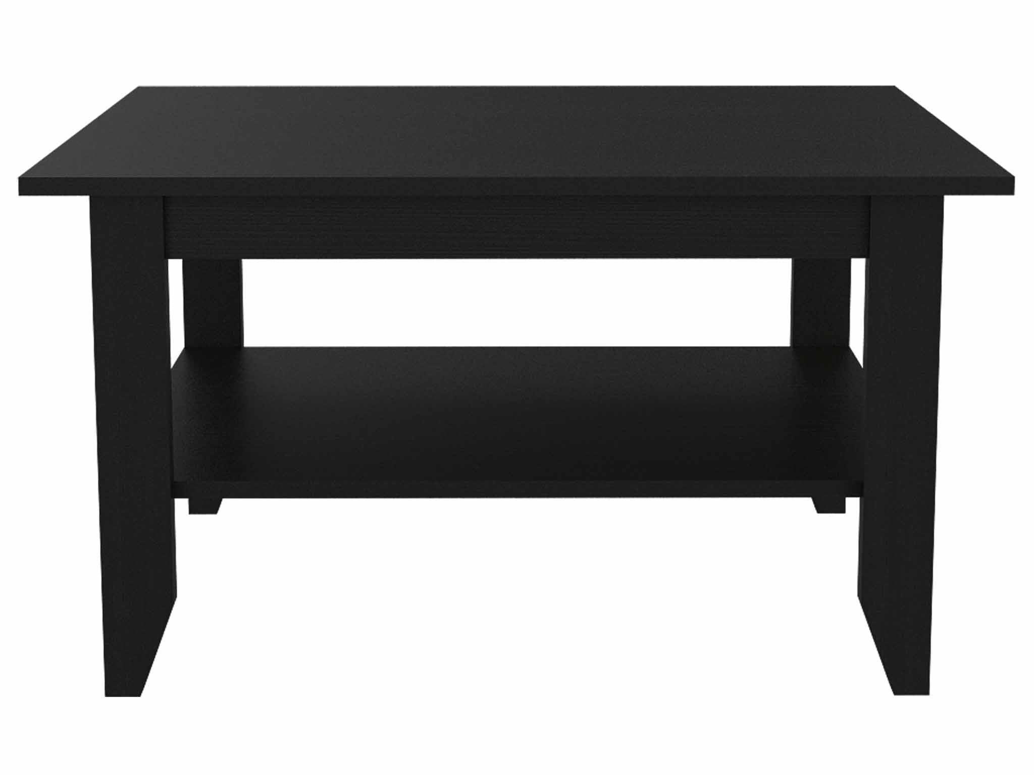 Coffee Table With Shelf - Black