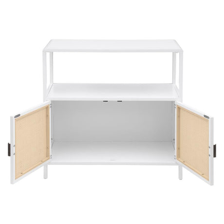 Amherst - 2-Door Radio Weave Cane Metal Accent Cabinet by Coaster Fine Furniture | Bel Furniture