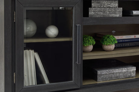 Foyland - Black / Brown - XL TV Stand w/Fireplace Option by Signature Design by Ashley® | Bel Furniture