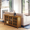 Acadian - Wide Storage Cabinet Handcrafted Light Brown by Simpli-Home | Bel Furniture