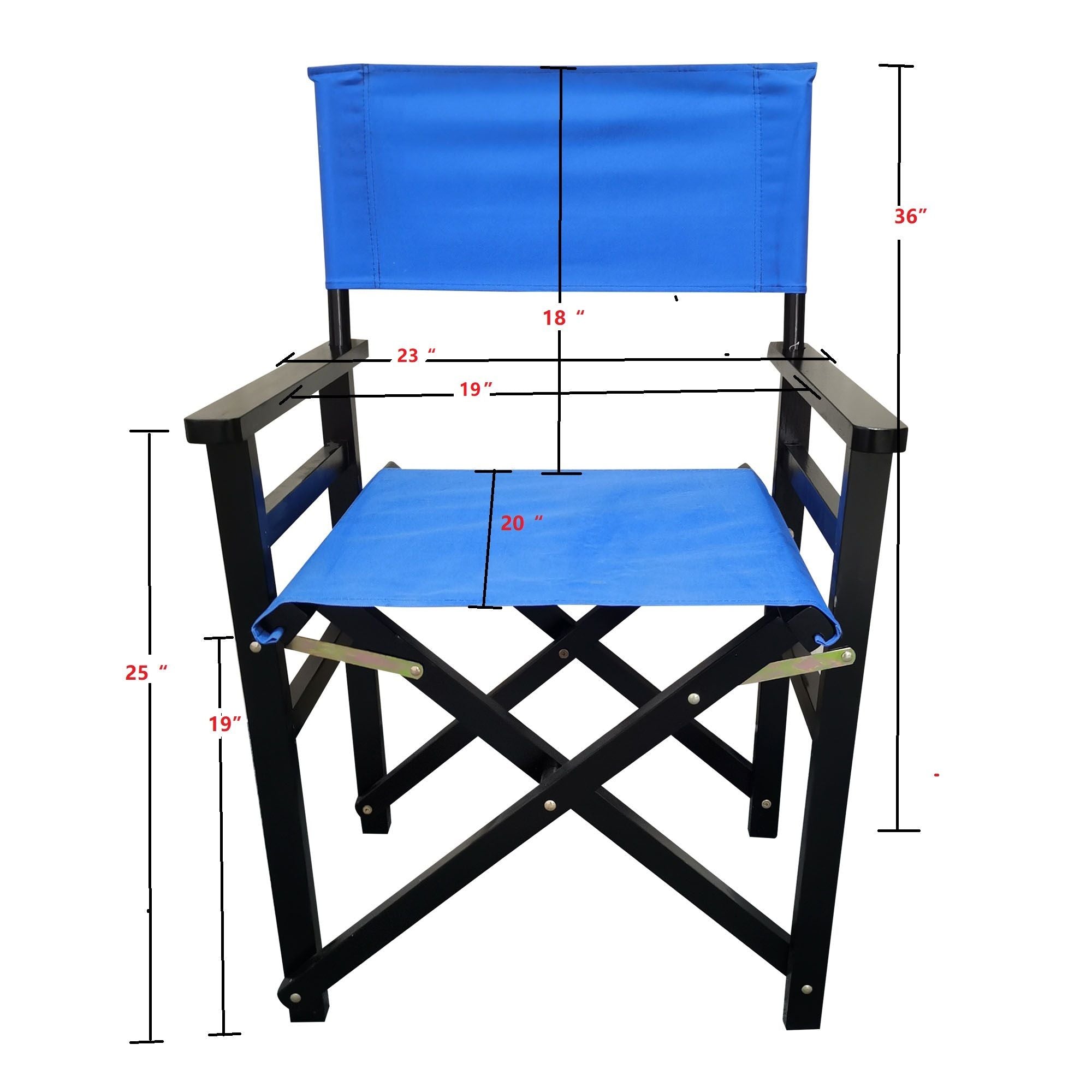 Folding Chair Wooden Director Chair Canvas Folding Chair Folding Chair (Set of 2) - Blue