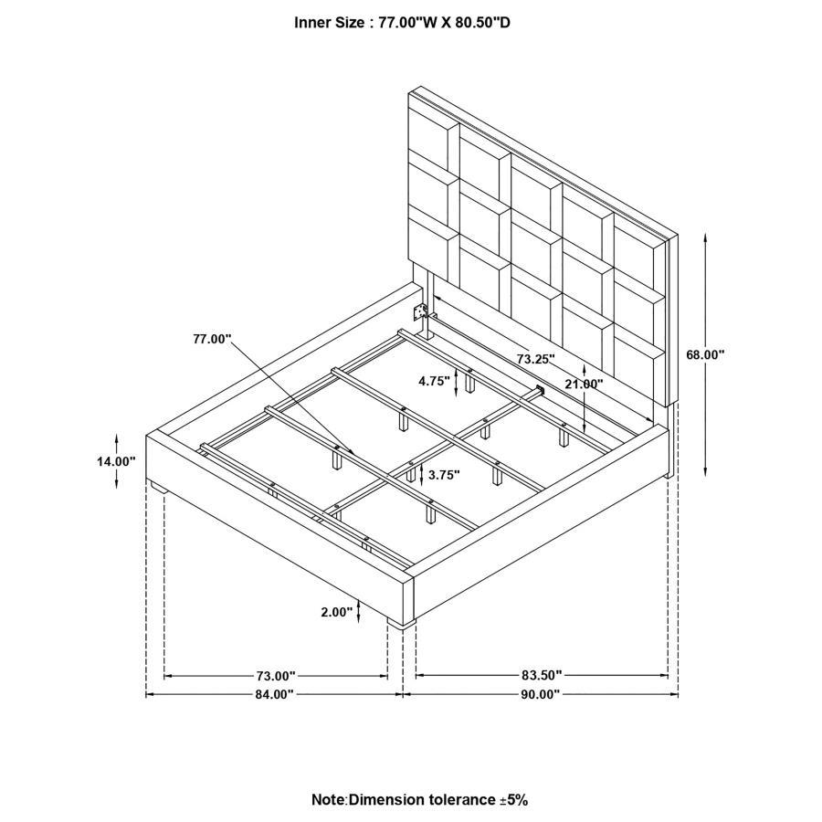 Panes - Upholstered Panel Bed