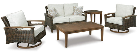 Paradise Trail - Loveseat w/Cushion - Medium Brown - view 7