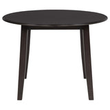 Catley - 5 Piece Round Drop Leaf Dining Table Set - Dark Coffee