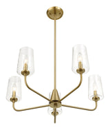 Dazzle - 5 Lights Chandelier With Clear Seeded Satin - Antique Brass / Clear / Gold by Ashcroft Furniture | Bel Furniture